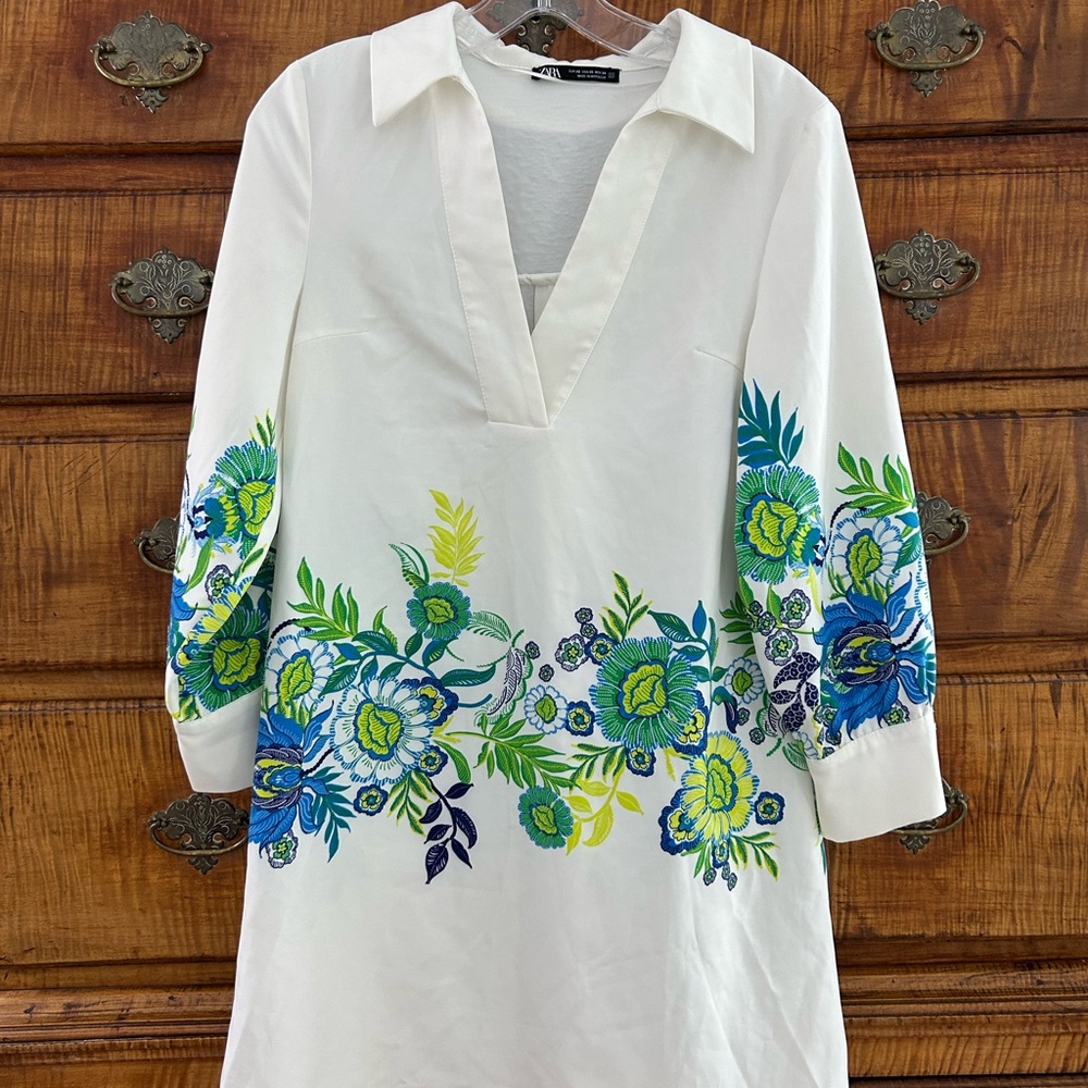 Zara Floral Tunic Dress. XS